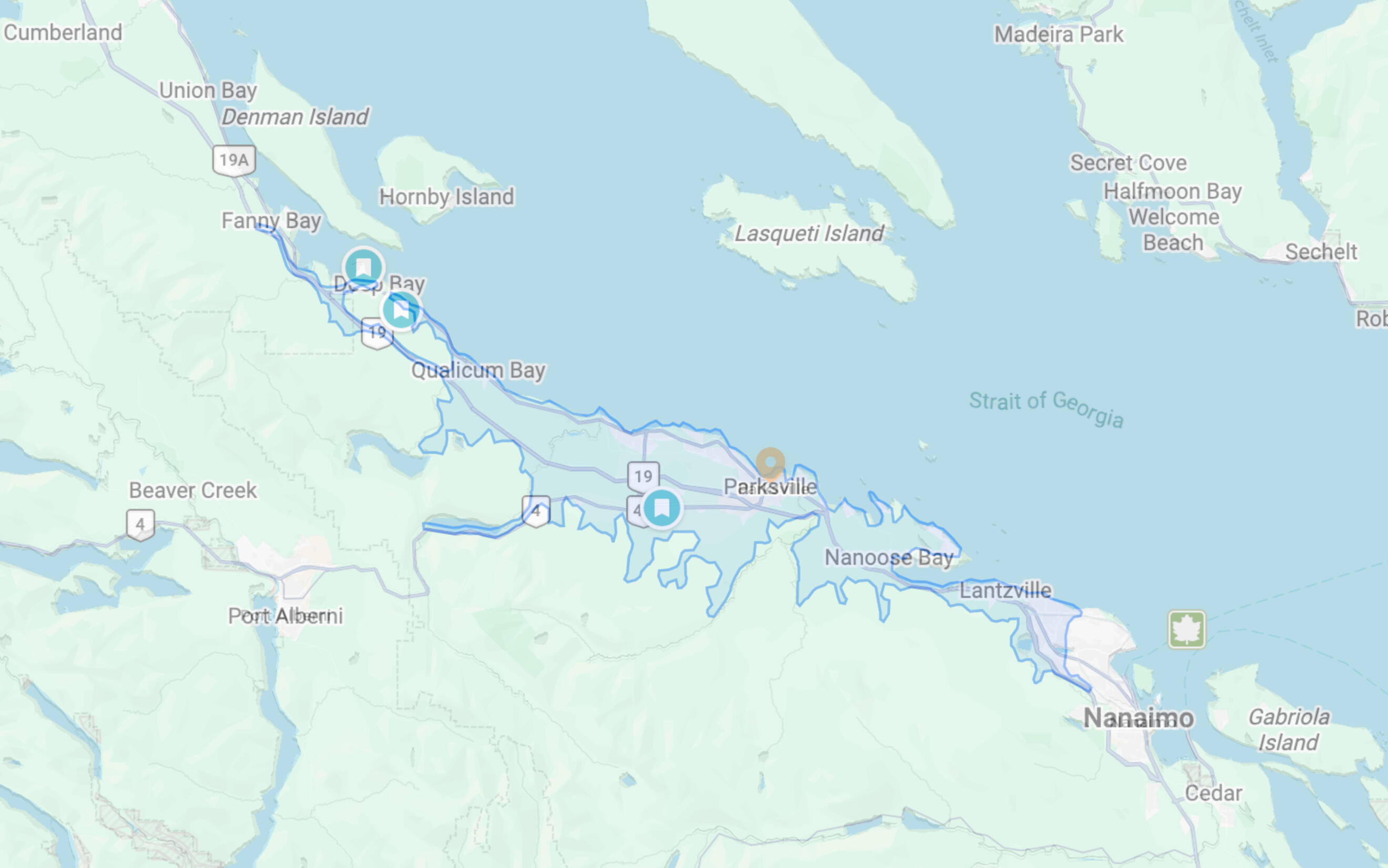 Lacis Partners 30-minute Parksville Isochrone